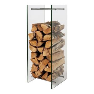 Glas Kaminholzständer 90 x 30 x 33 cm Brennholzständer Kaminholz Regal Rack