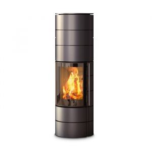 Kaminofen rund wasserführend RLU Spartherm AMBIENTE A4 H2O 8 kW Nero