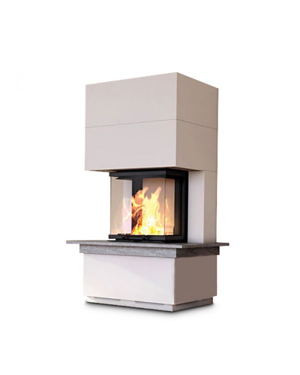 Kaminbausatz Camina S12 kurz Natursteinbank 4 kW
