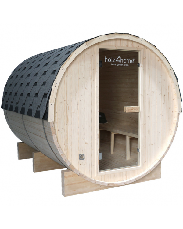 Fasssauna Pini wood Outdoor Sauna XL - 6 Personen inkl. 6 KW Ofen