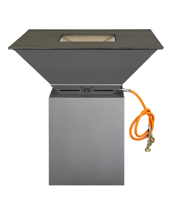 Gasgrill Feuerschale Plancha  BigQube L Silber oder Schwarz lackiert