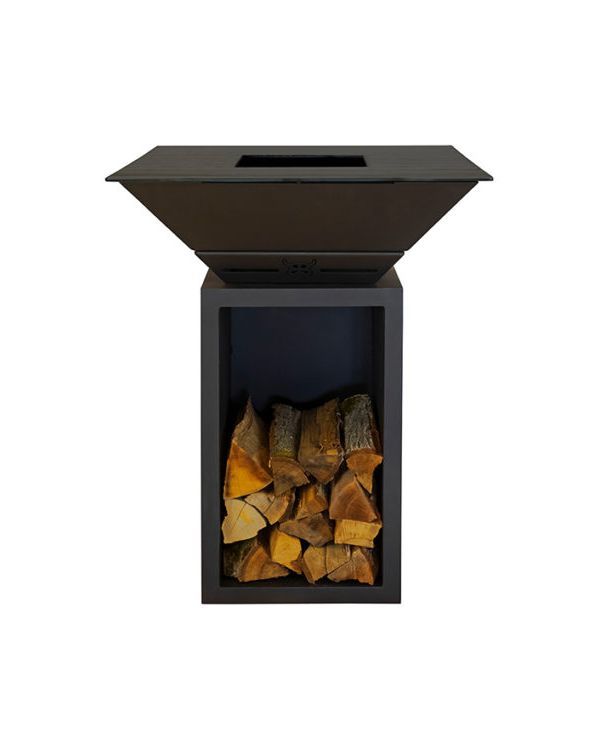 Gartenkamin Plancha Grill Holz Blackbull BigQube L Schwarz
