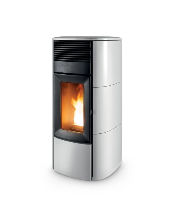 Pelletofen wasserführend MCZ CLUB Hydromatic 18 kW, Kachel weiss