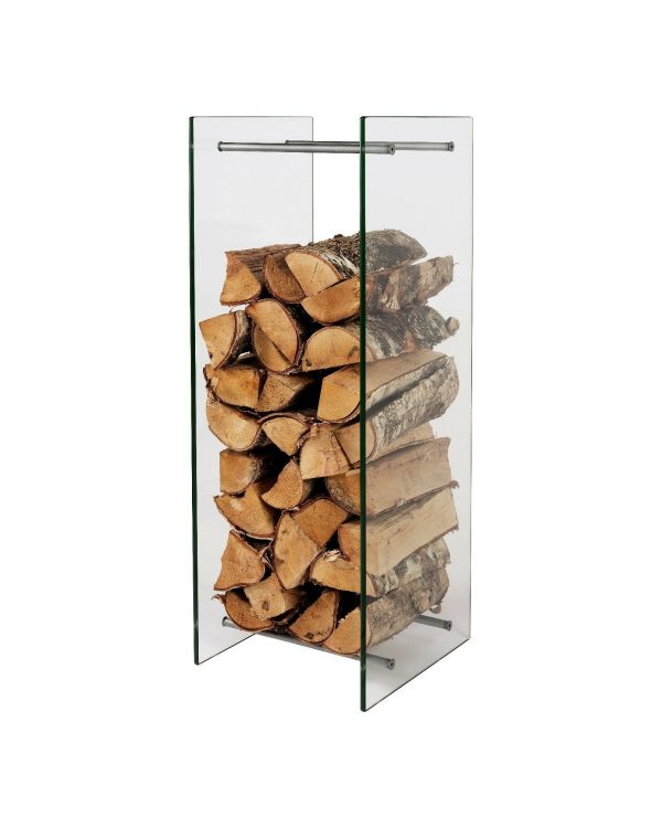 Glas Kaminholzständer 90 x 30 x 33 cm Brennholzständer Kaminholz Regal Rack