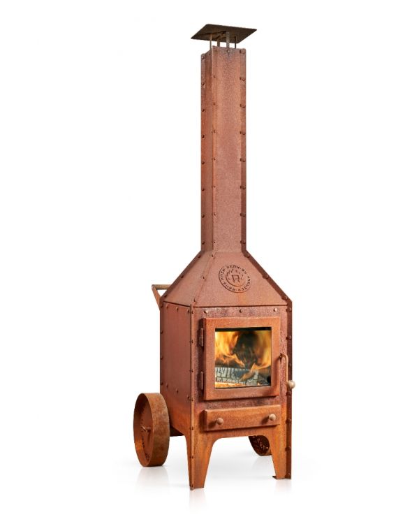Gartenkamin aus Corten Stahl Bijuga 