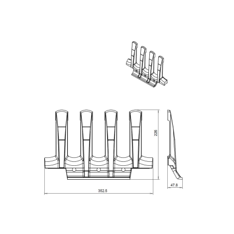 NunnaUuni  Ersatzteil Stehrost AG2 + AG3 (352,5 x226 mm)
