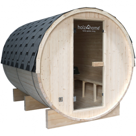 Fasssauna Pini wood Outdoor Sauna inkl. Ofen  XL - 6 Personen (6 KW Ofen) 