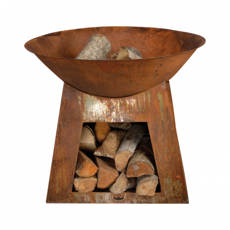 Feuerschale Rost S mit Holzlager Esschert Design