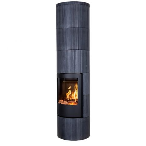 Speicherofen Rund Jydepejsen Troja 46 Dunkler Sandstein  7 kW