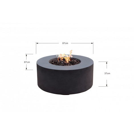 Feuertisch VENICE Zementoptik 87 x 81 x 37 cm