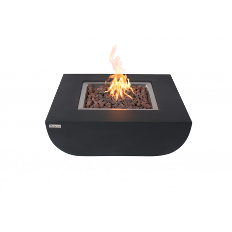 Gas- Feuertisch AURORA Beton Optik, schwarz 87 x 81 x 36 cm