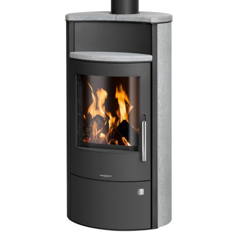 Kaminofen wasserführend Oranier Pori Aqua Stahl Schwarz / Speckstein 10 kW